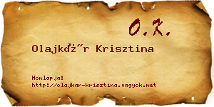 Olajkár Krisztina névjegykártya